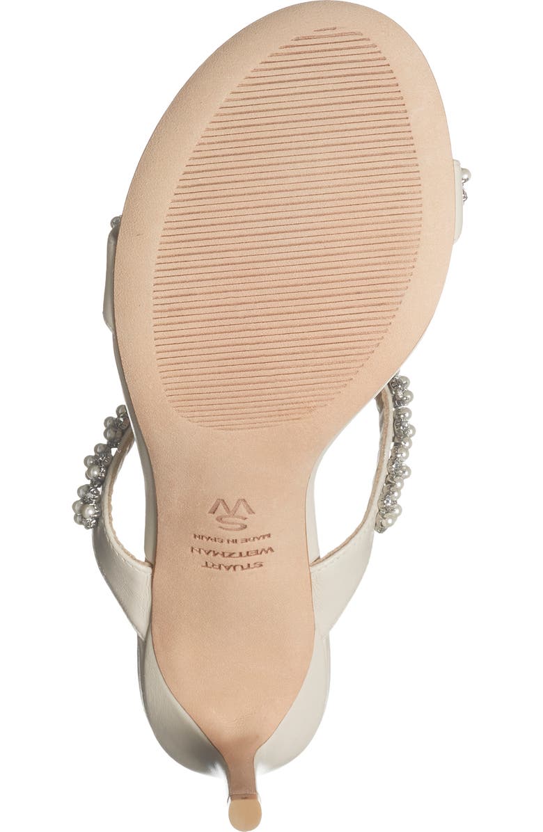 Stuart Weitzman Poppy Faux Pearl Sandal, Alternate, color, Linen/ Clear/ Natural