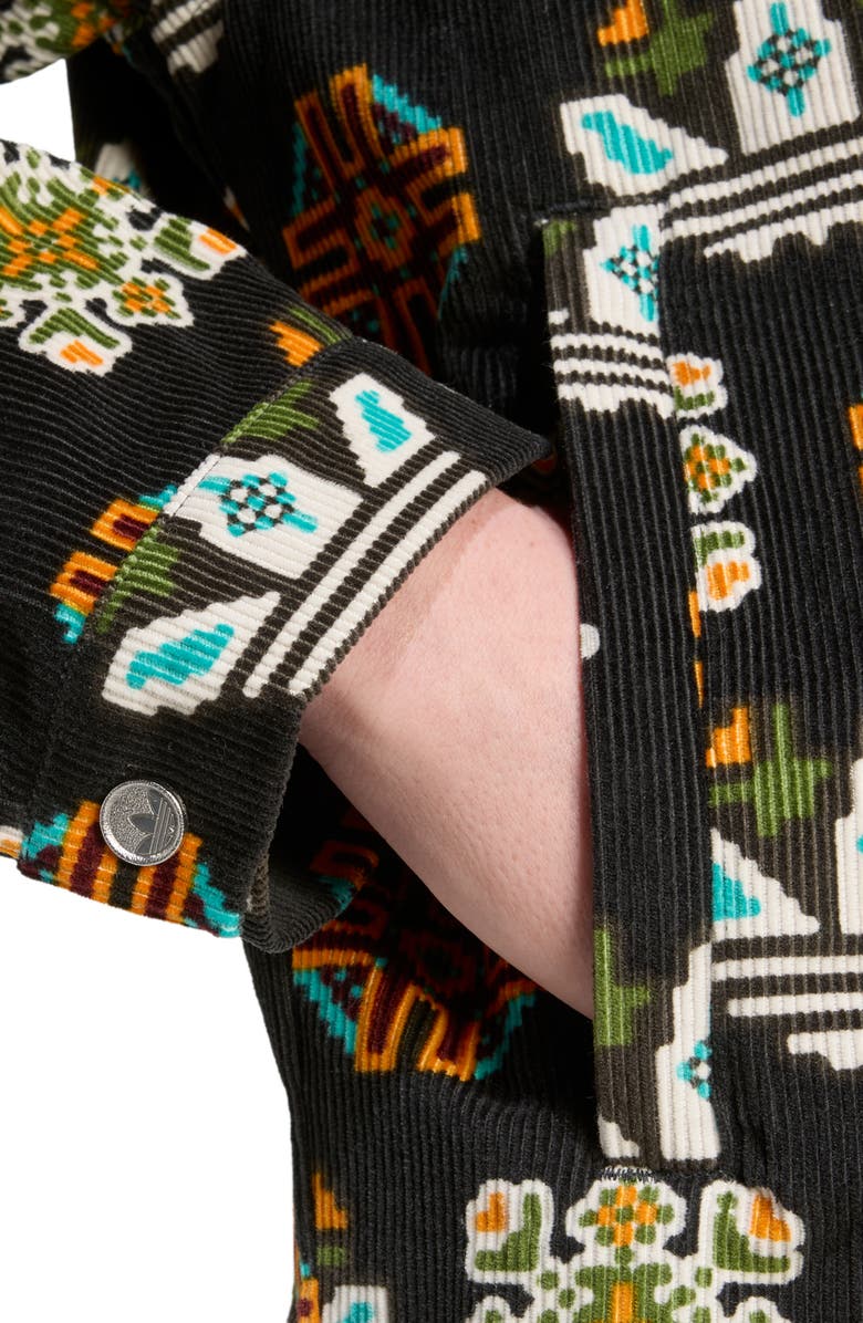 adidas Monogram Print Relaxed Fit Corduroy Coach Jacket, Alternate, color,