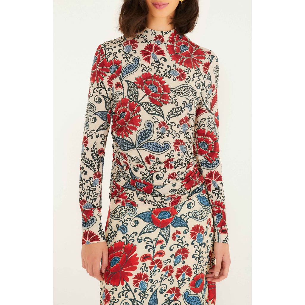 Farm Rio Francesca Sand Jersey Top In Multi