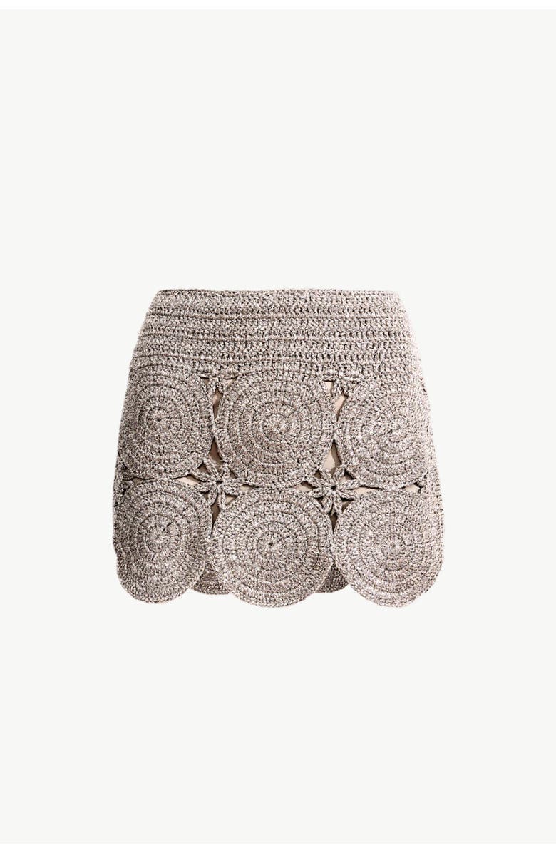 SIMONMILLER Crochet Beep Beep Mini Skirt, Alternate, color, Satellite Silver