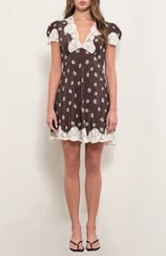 MAUDE CLUB Suzy Lace Trim Minidress