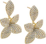 BY ADINA EDEN CZ Double Pavé Flower Drop Earring