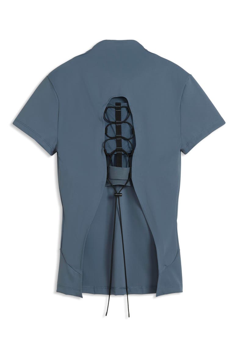 Mock Neck Performance Tee, Alternate, color, EVENING BLUE