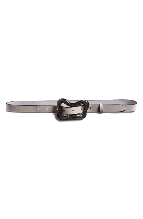 Rag & Bone Highline Slim Leather Belt In Pearlgry