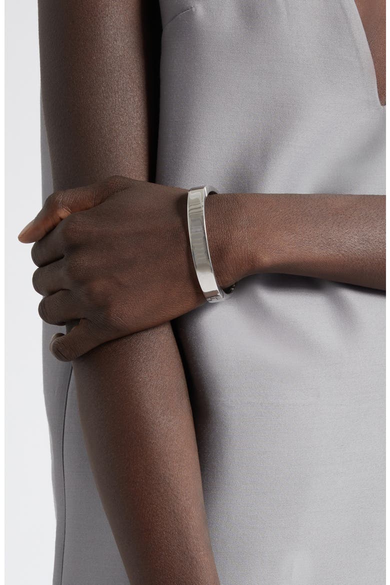 Signature Hinged Cuff Bracelet, Alternate, color, SILVER