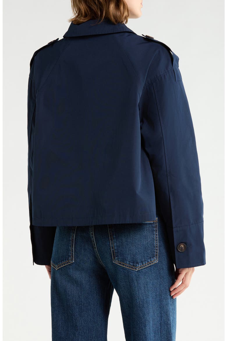 Crop Double Breasted Jacket, Alternate, color, NAVY STILL