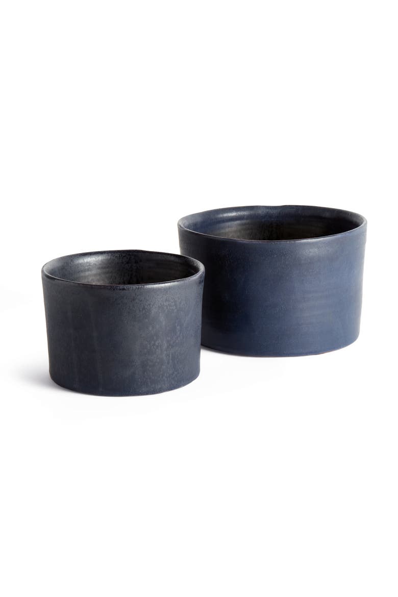 Navy Terracotta Planters Studio Cachepots, Set of 2, Main, color, Blue