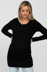 PinkBlush Soft Knit Ruched Maternity Top