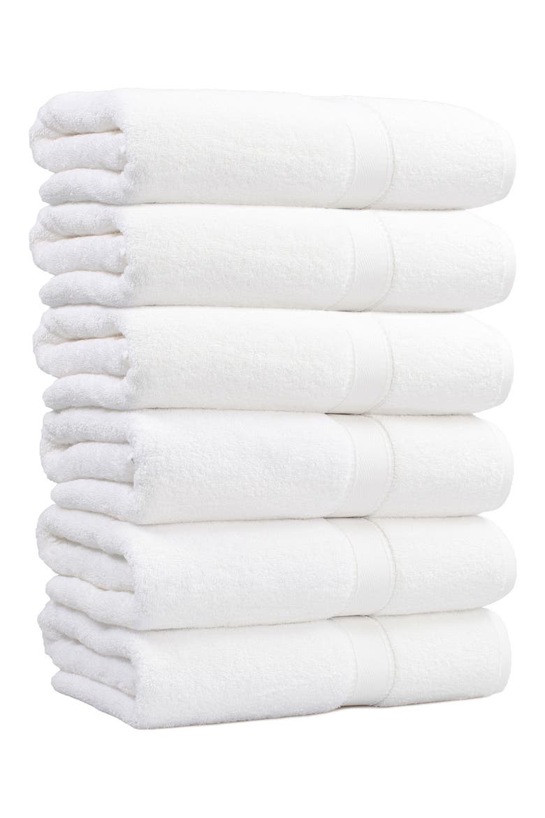 100% Turkish Cotton Sinemis Terry Washcloths - Set of 6 or 12, Alternate, color, WHITE