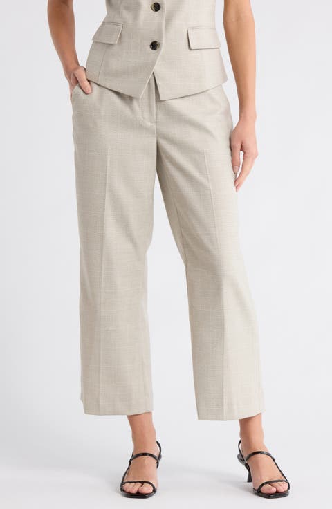 Mélange Windowpane Crop Pants