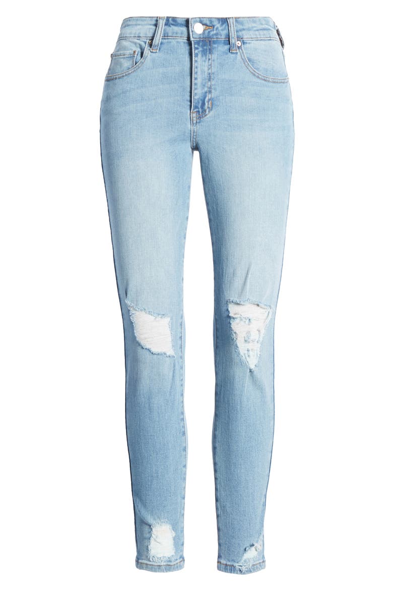 Ripped High Waist Crop Skinny Jeans, Alternate, color, SOUTH BEACH MED WASH