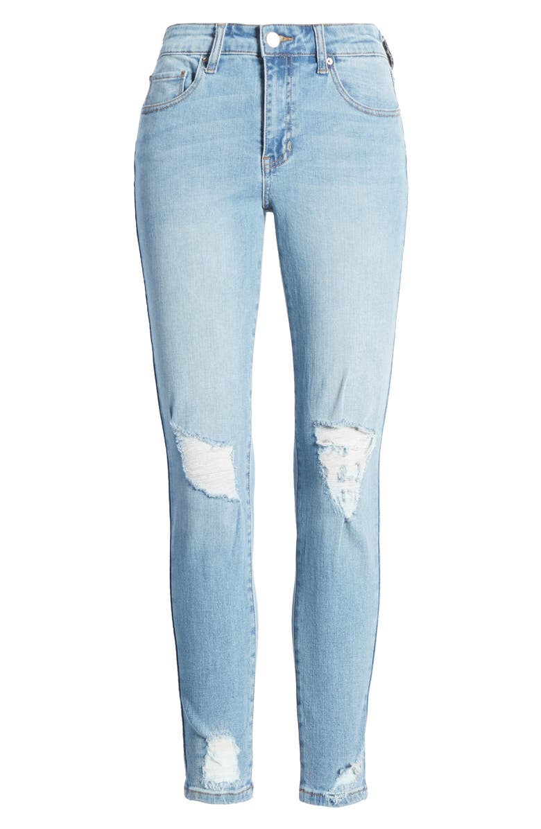 Prosperity Denim Ripped High Waist Crop Skinny Jeans, Alternate, color,