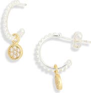 ARGENTO VIVO Two-Tone Beaded Hoop Earrings