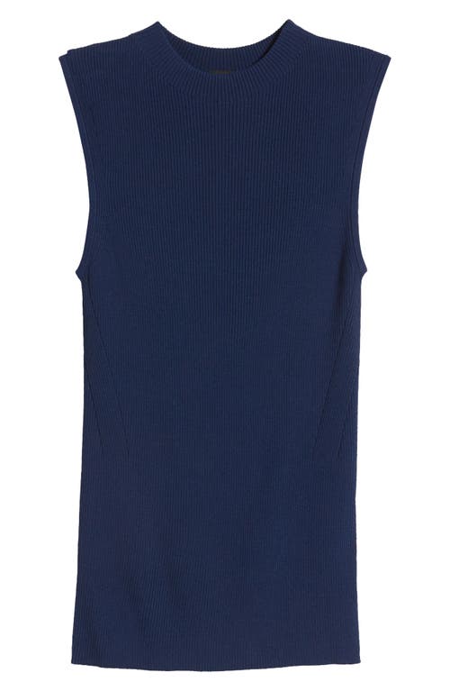 Hugo Boss Sleeveless Mock-neck Top In Ribbed Fabric