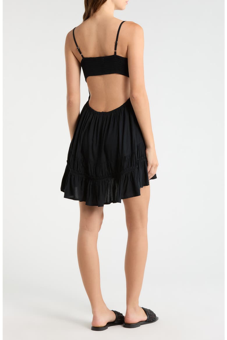 Ruffle Cover-Up Sundress, Alternate, color, BLACK