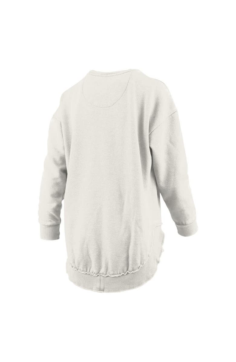 PRESSBOX Women's Pressbox  Oatmeal Tennessee Volunteers Melange Poncho Vintage Fleece Long Sleeve Pullover Sweatshirt, Alternate, color, 