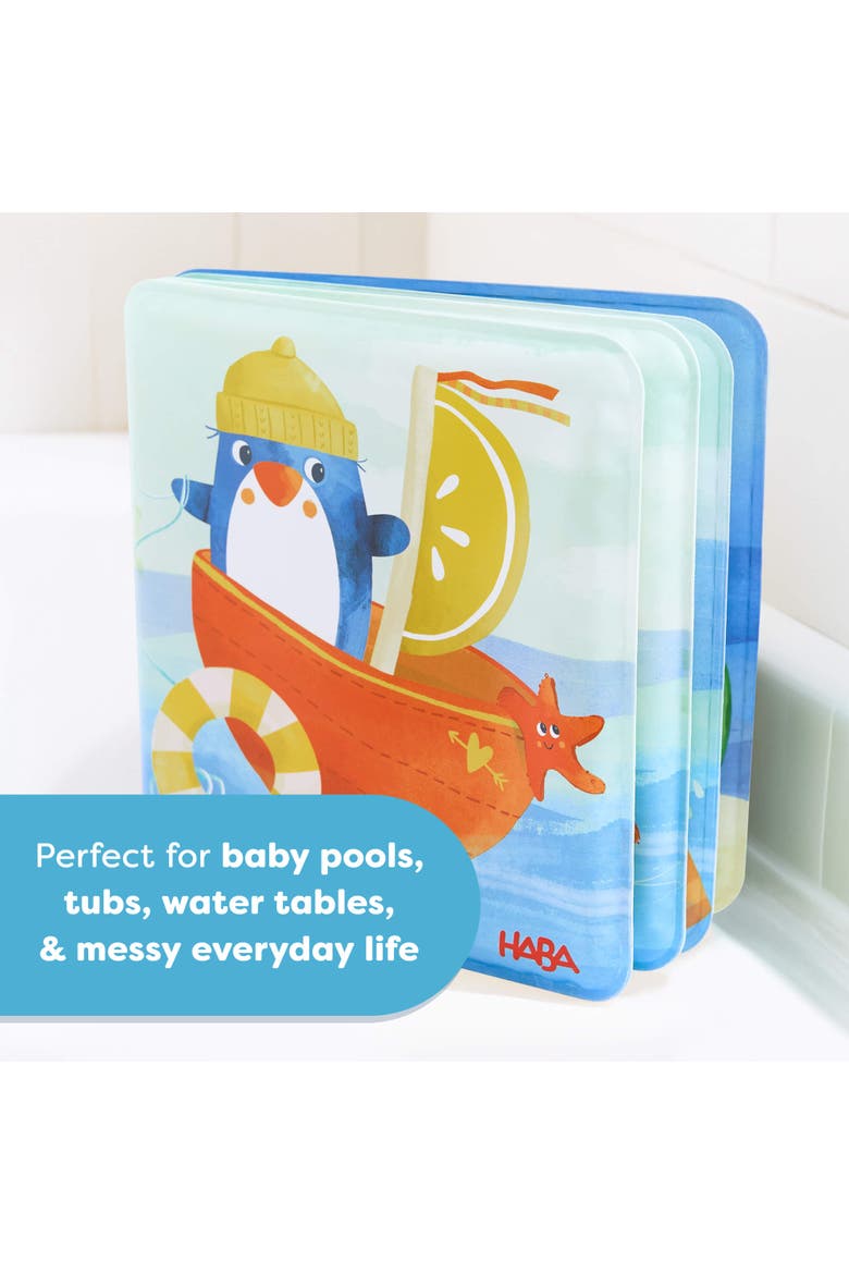 Penguin Bath Book with Squeaker, Alternate, color, Blue Multi
