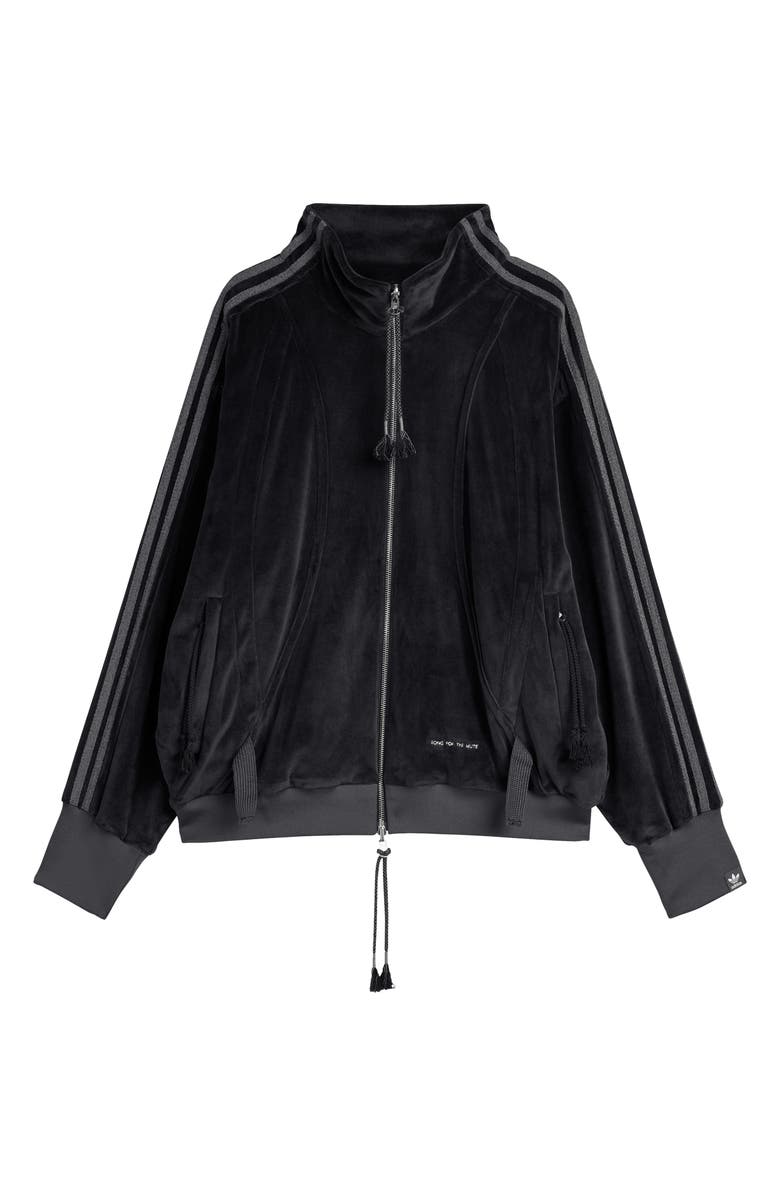 Adidas x Song For the Mute Gender Inclusive 3-Stripes Velour Track Jacket, Main, color, Black