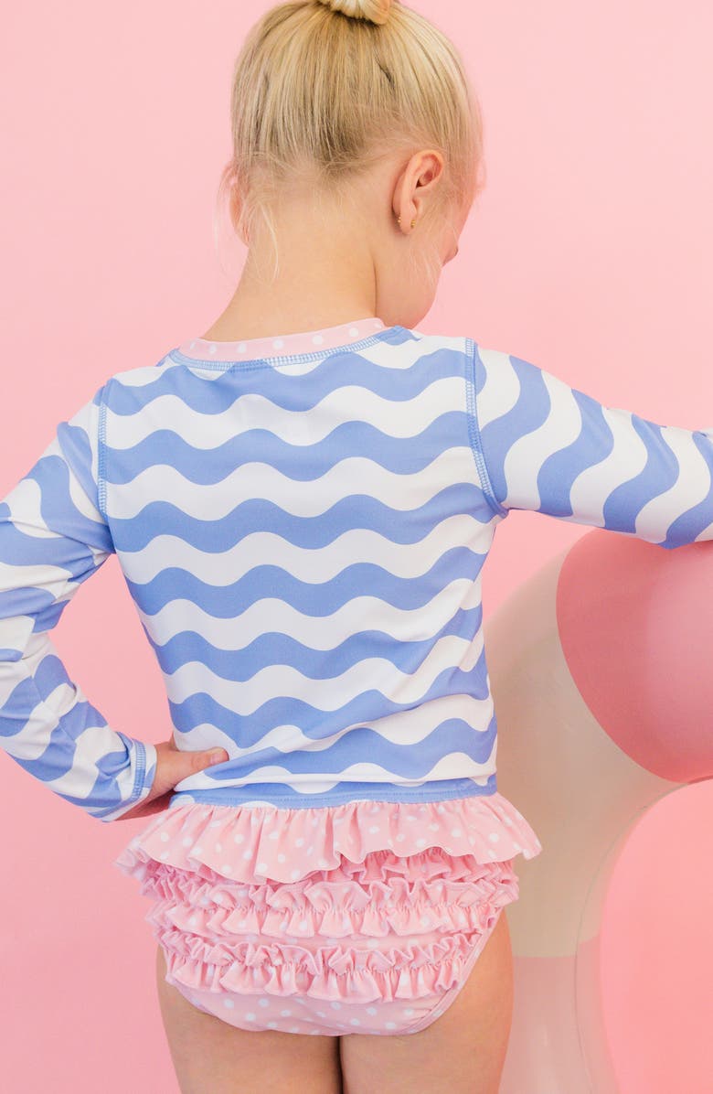 RuffleButts Kids' Periwinkle Two-Piece Swimsuit, Alternate, color, Blue