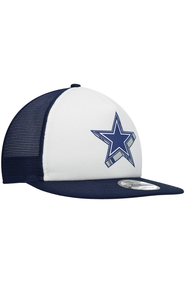 New Era Men's New Era White/Navy Dallas Cowboys Foam Trucker 9FIFTY Snapback Hat, Alternate, color, 