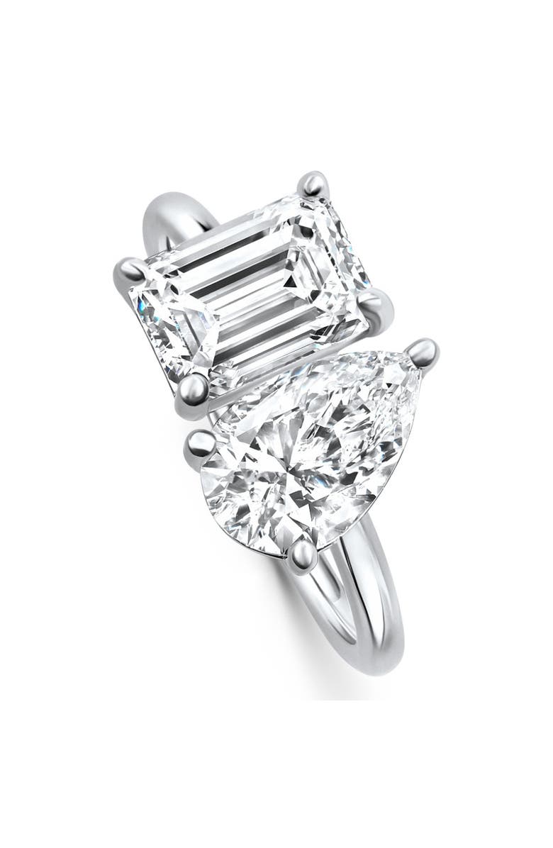 Bliss Diamond 3.50Ct Moi Et Toi Diamond Ring Pear & Emerald Shape 14k Gold Lab Grown, Alternate, color, 14K White Gold