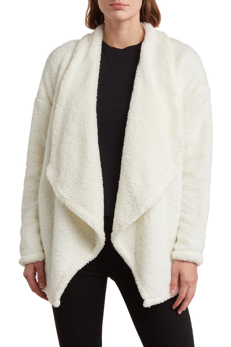 Faux Shearling Cardigan, Main, color, MARSHMALLOW