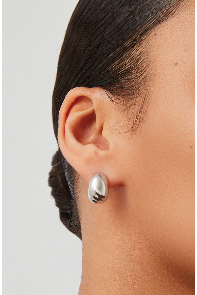 Nelle Small Hoop Earrings, Alternate, color, HIGH POLISH SILVER