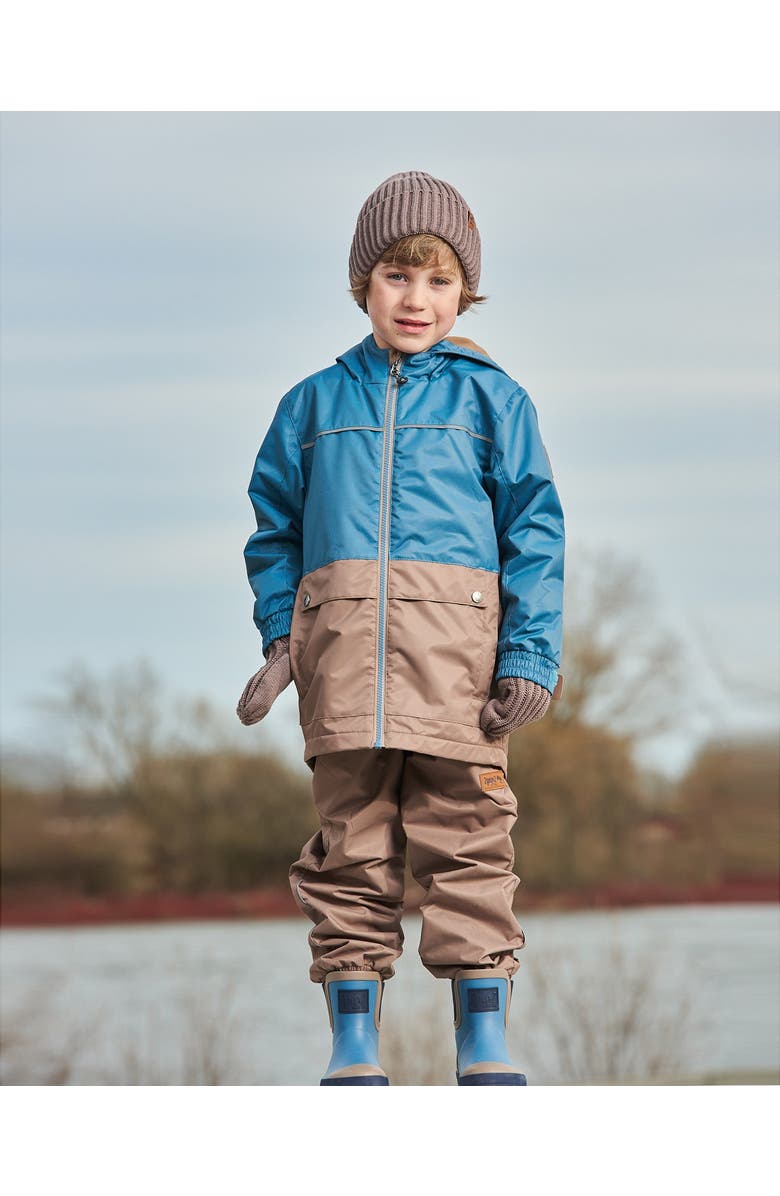 Deux par Deux Little Boy's Colorblock Mid-Season Jacket Neutral Blue And Taupe, Alternate, color, 