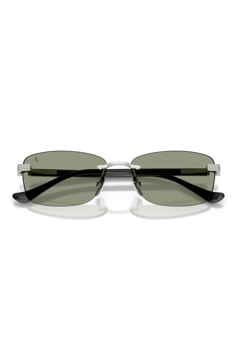 58mm Pillow Sunglasses, Alternate, color, SILVER BRUSHED / GREEN RED