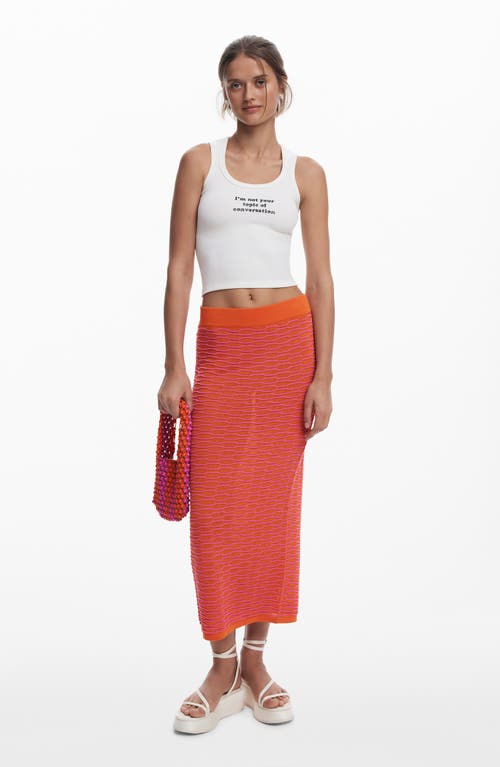 Desigual Knit Cover-up Midi Skirt In Brown