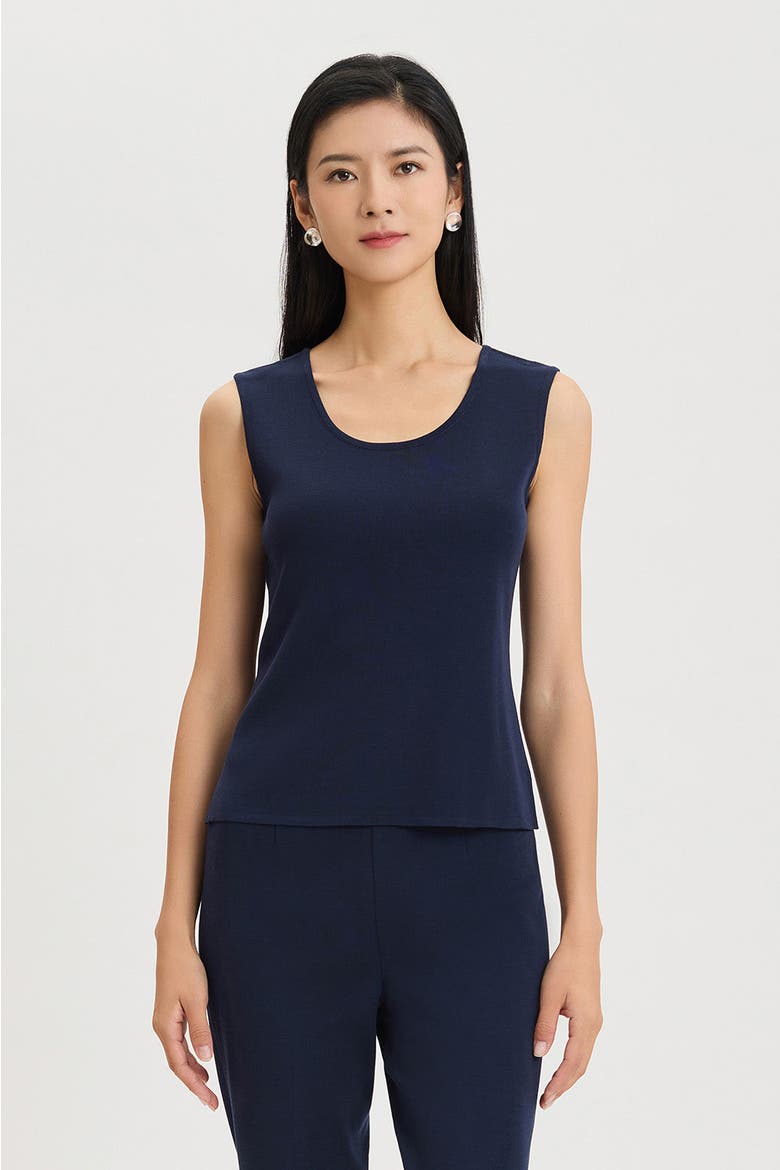 Scoop Neck Tank, Main, color, Indigo