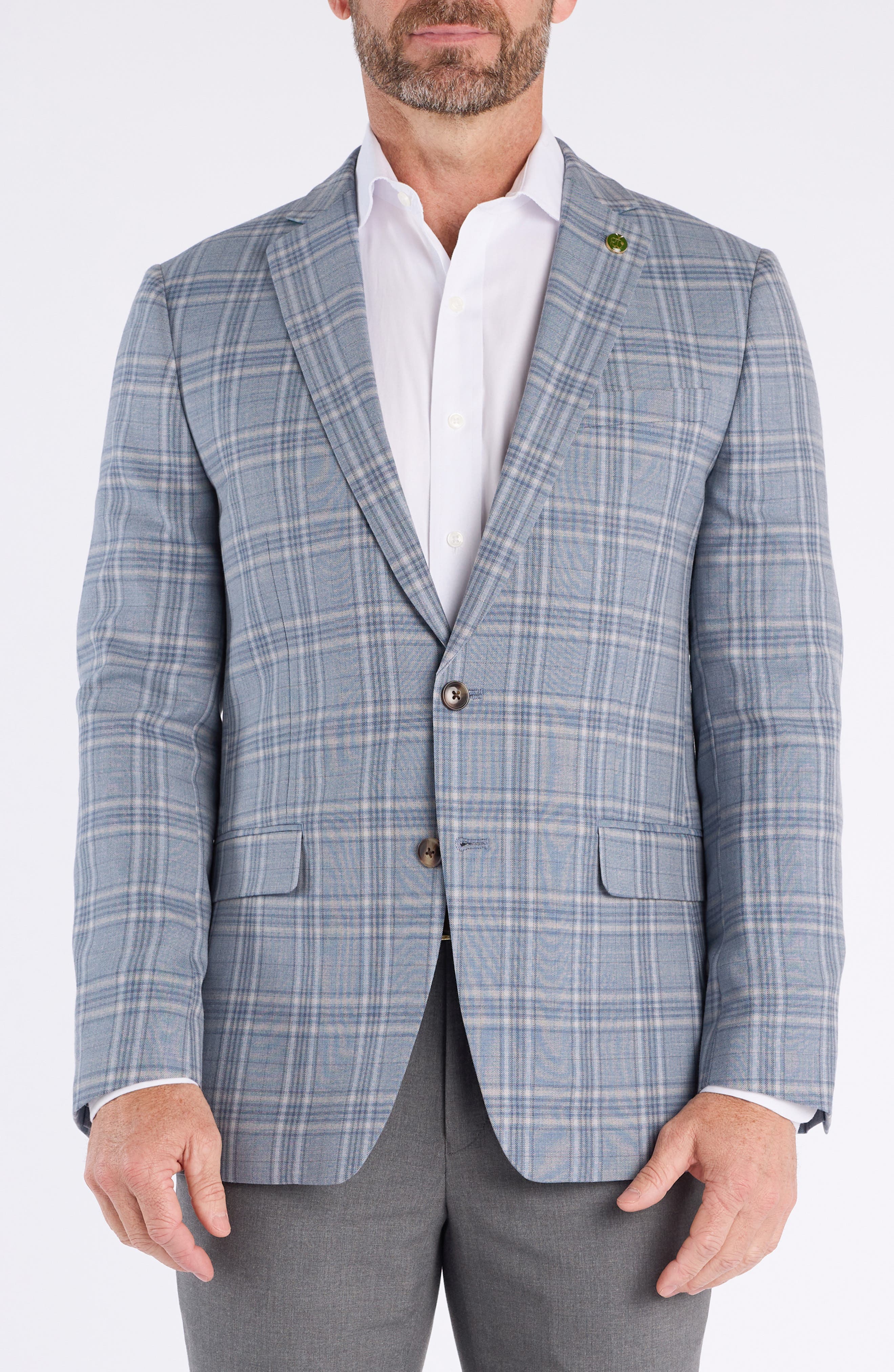 Cricketeer Plaid Wool Blend Sport Coat In Gray