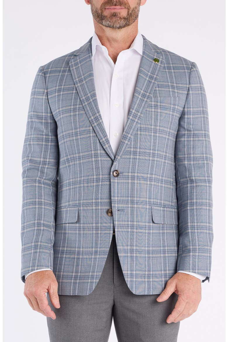 Plaid Wool Blend Sport Coat, Main, color, GREY
