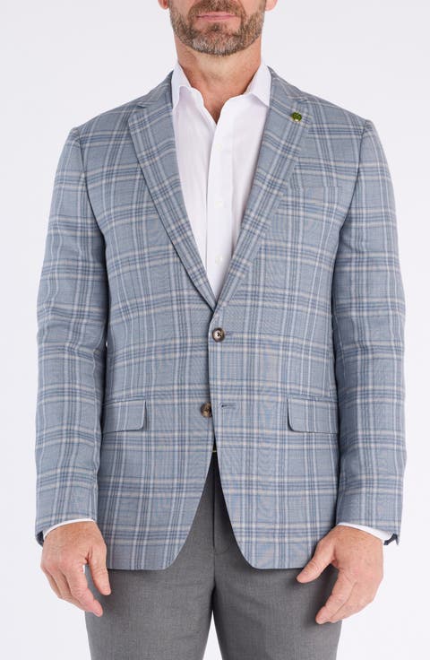 Plaid Wool Blend Sport Coat