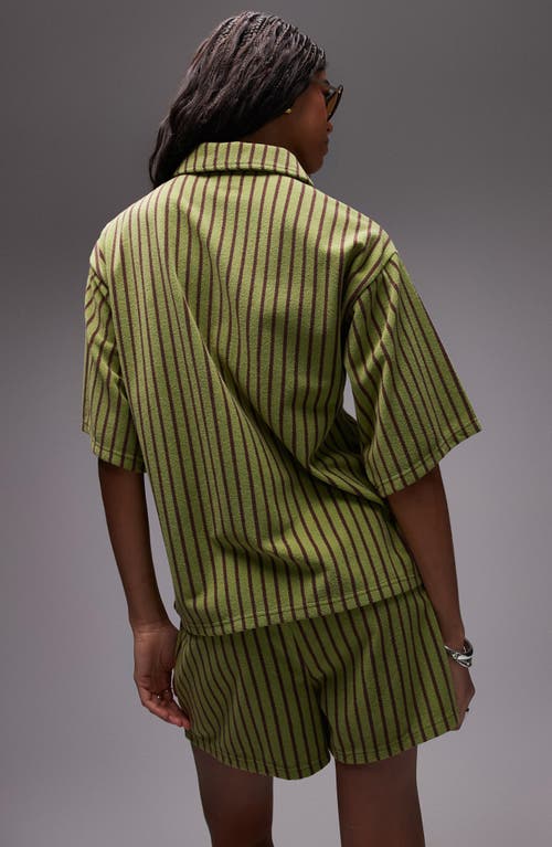 Topshop Stripe Boxy Terry Polo