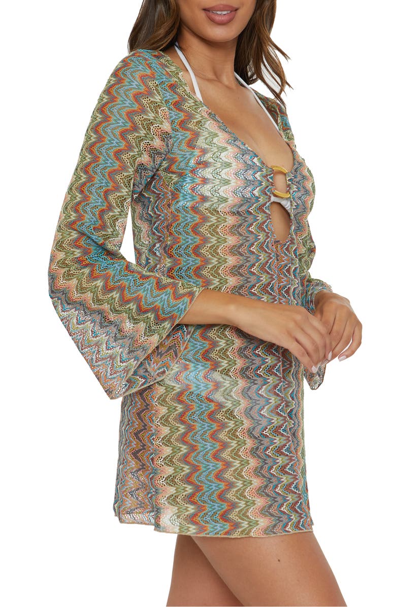 Becca Rainbow Beach Knit Cover-Up Tunic, Alternate, color,