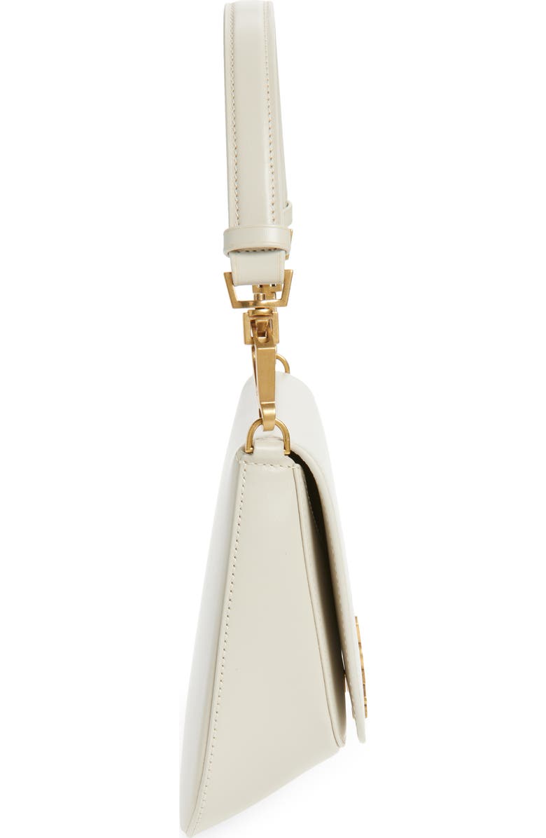 Saint Laurent Mini Voltaire Box Leather Top Handle Bag, Alternate, color, Blanc Vintage