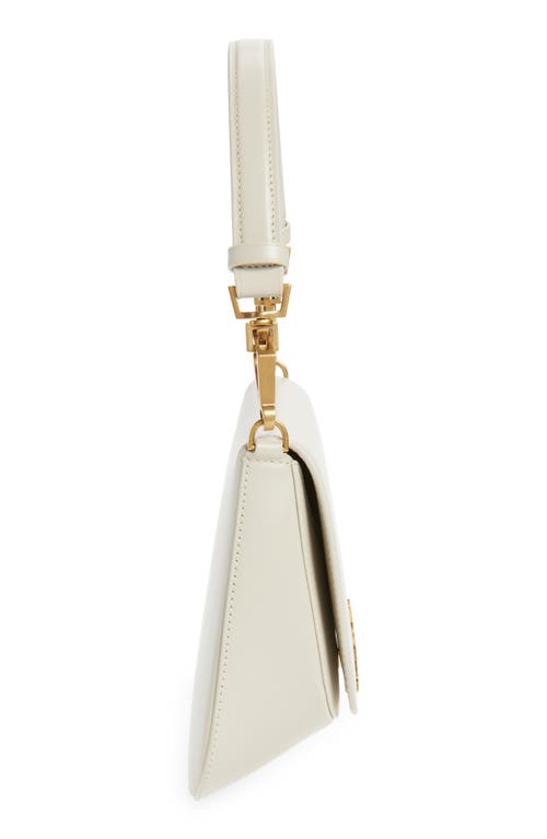 Saint Laurent Mini Voltaire Box Leather Top Handle Bag In White