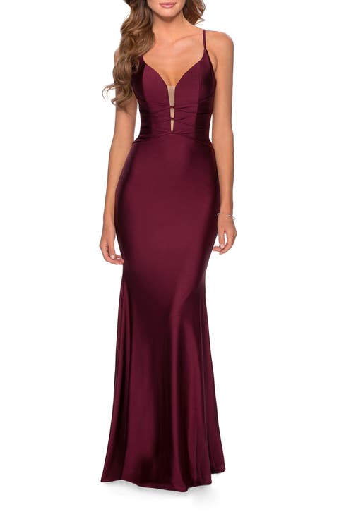 Long Dress with Knotted Detail and Lace Up Back