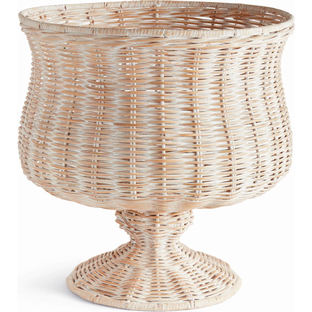 Napa Home & Garden Chesapeake Rattan Footed Urn Wide In White