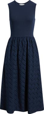 Caslon® Mixed Media Midi Dress