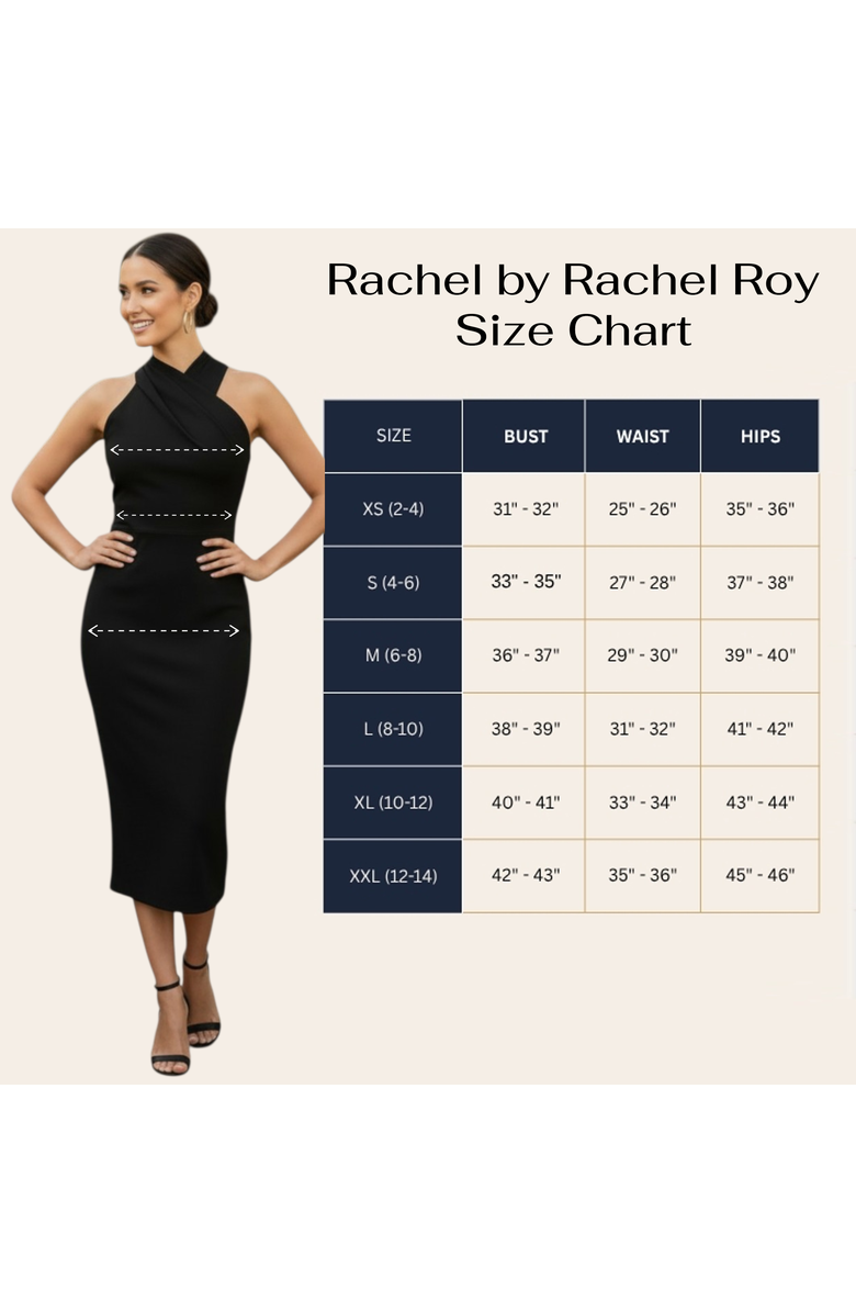 RACHEL Rachel Roy Harland Crossover Halter Midi Dress, Alternate, color, Black