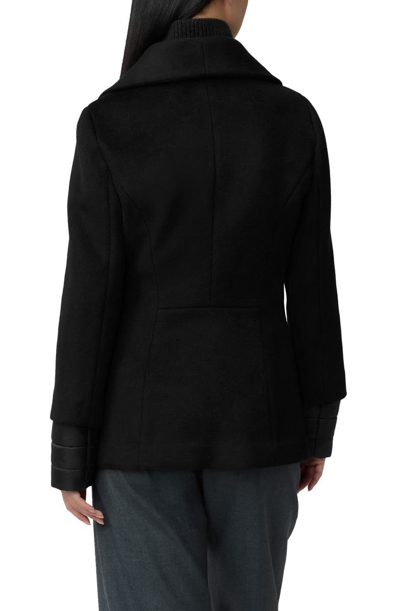 Soia & Kyo Freida Mixed Media Coat with Removable Puffer Bib, Alternate, color, Black