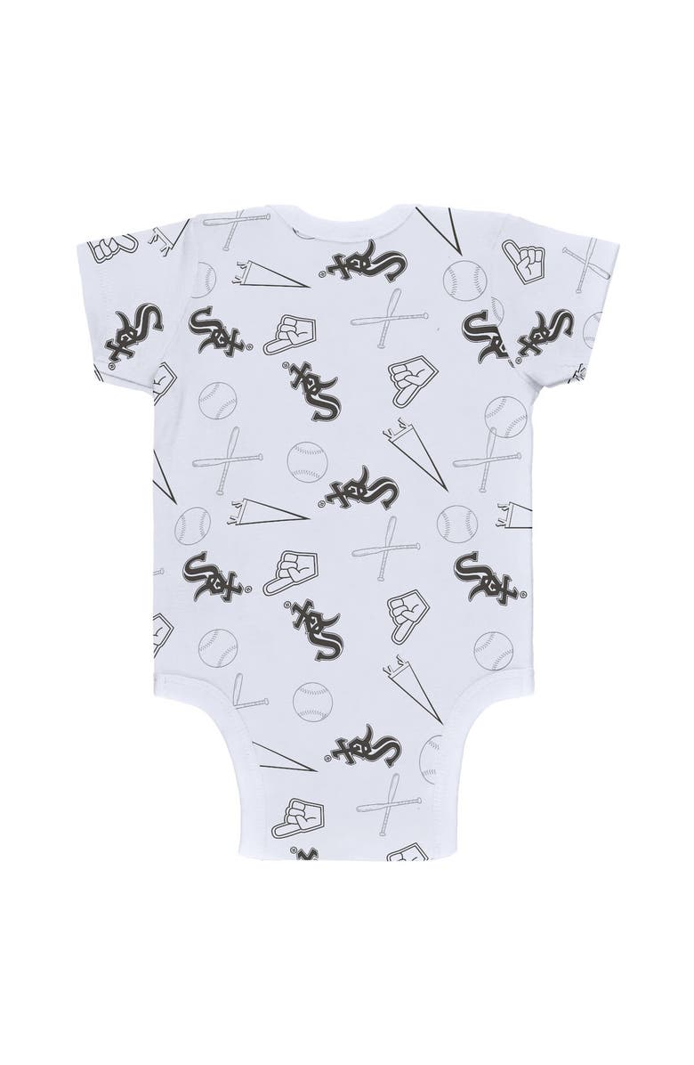 WEAR by Erin Andrews Newborn & Infant WEAR by Erin Andrews Gray/White/Black Chicago White Sox Three-Piece Turn Me Around Bodysuits & Pants Set, Alternate, color, 