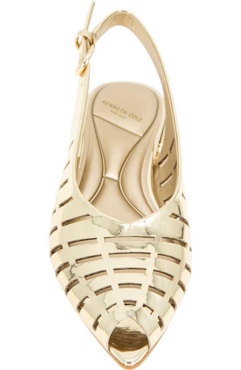 Kenneth Cole Calabra Slingback Peep Toe Flat, Alternate, color, Gold