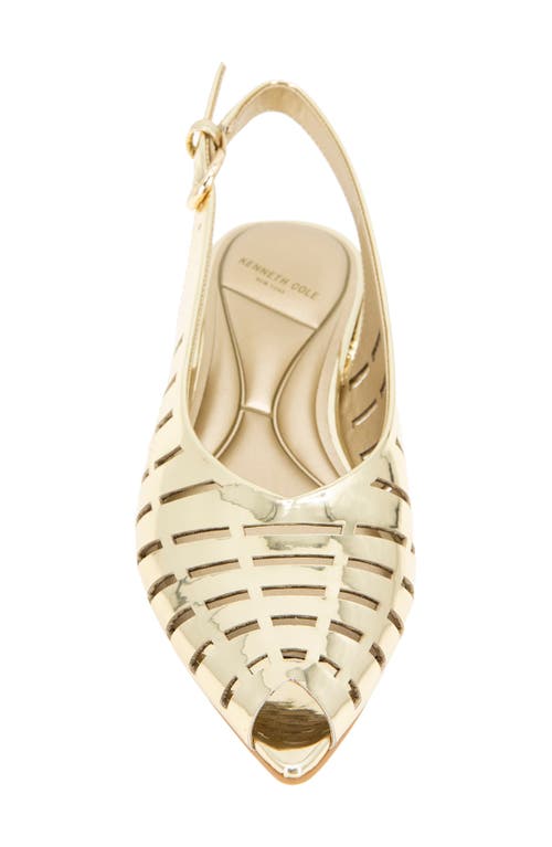 Kenneth Cole Calabra Metallic Huarache Slingback In Gold