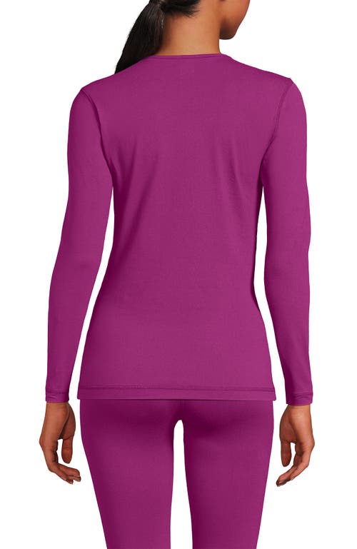 Lands' End Baselayer Cozy Thermaskin Crewneck Top In Pink