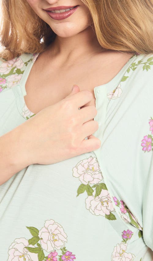 Everly Grey Rosa Jersey Maternity Hospital Gown In Green