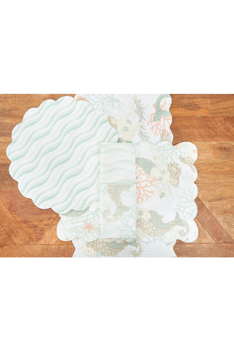 Mystic Echoes Cotton Reversible Cloth Napkin Set of 6, Alternate, color, Green