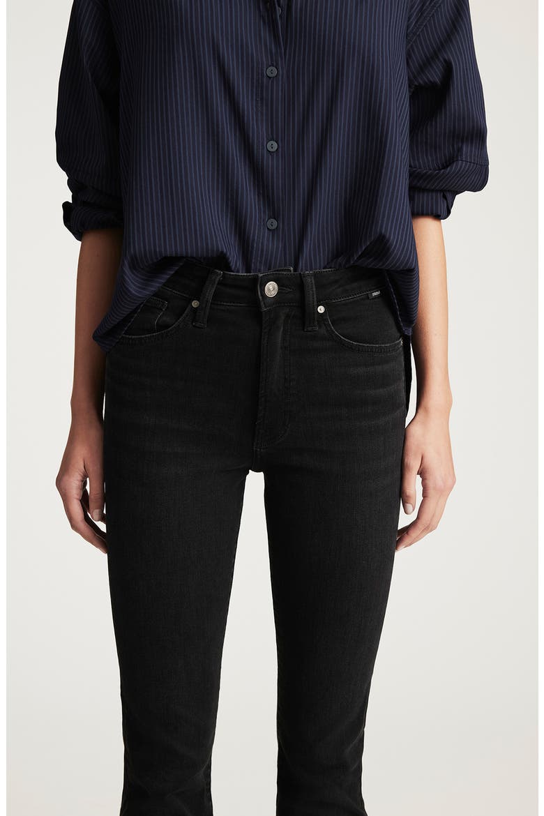 Kendra High Waist Straight Leg Jeans, Alternate, color, DARK SMOKE FLEX BLU
